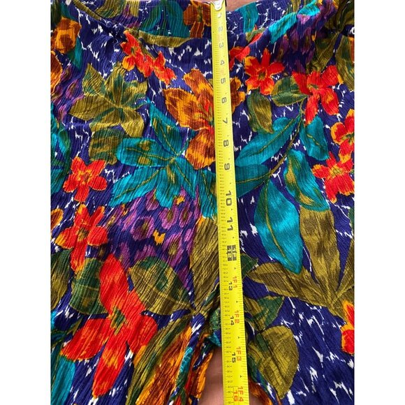Vtg Russ Cropped Pull On Gauze Pants, Floral Size 18 Made in USA Union Made - Picture 8 of 9